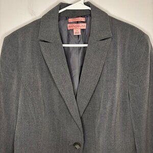 BANDOLINO Blazer Womens 14 Gray Stretch Pockets Cropped
